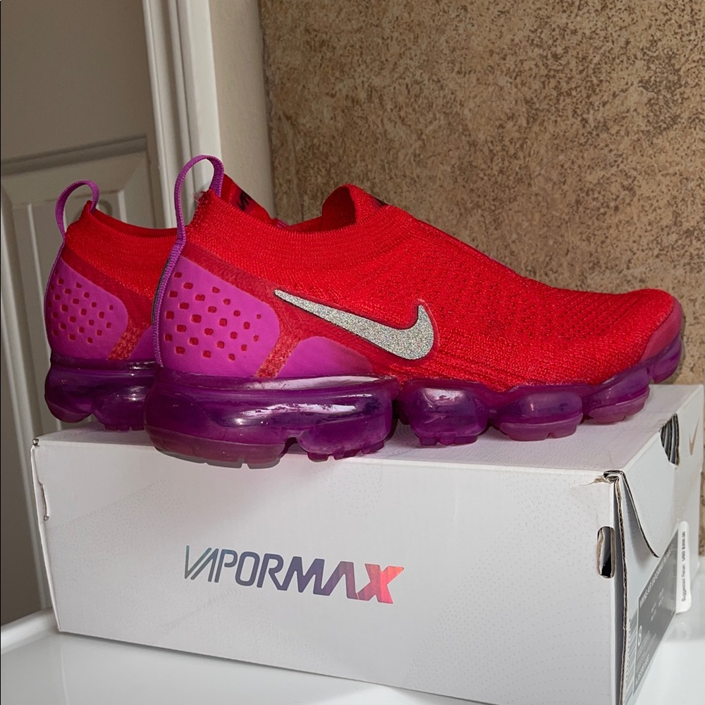 Nike Womens Vapormax Red and Purple Sneakers